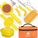 Gpusfak 9 Piece Bath Grooming Kit For Pets - Dog Brush 9pcs, Yellow. Fixed Price $27.23.