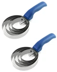 Qwork Double Sided Curry Comb, 2 Pack 4 Rings Stainless Steel Pack, Blue. Fixed Price $14.72.