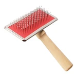 Uxcell Self Cleaning Dog Slicker Brush, Pet Hair Brush With Wooden Beige. Fixed Price $17.84.