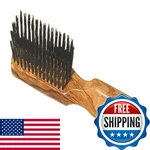 Redecker Wild Boar Bristle Hairbrush Waxed Olive Wood Handle 8-1/8-inches. Fixed Price $71.07.
