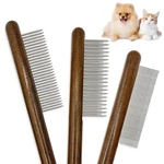 3 Pack Solid Wood Cat Combs, Stainless Steel Teeth For Dog Rabbit Massage, F. Fixed Price $10.05.