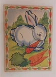 Four (4) Whitman Childrens Sewing Cards 1940's Dog Rabbit Cat Duck 8.25" X 6.25". Fixed Price $12.50.