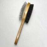 Bass Brushes A-22 Pet Groomer Double Sided Bamboo Wild Boar Bristle Metal Pin. Fixed Price $12.74.
