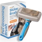 Performore Pet Grooming Brush, Self Cleaning Slicker Brush With Stainless Steel. Fixed Price $10.28.