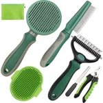 Kueiox Pet Grooming Kit - 7 Pcs Green Deshedding Brush Set With A-green. Fixed Price $29.13.