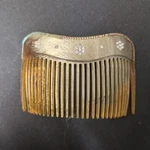 Antique Tortoise Shell Stone Set Horn Comb. Fixed Price $33.23.