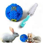 Purrrfectionpet Rabbit Treat Ball Cleaning Brush Enrichment Set, Guinea Blue. Fixed Price $17.84.