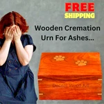 Brass Paw Inlaid Rosewood Pet Cremation Urn For Dogs & Cats, Dog Ashes. Fixed Price $68.30.