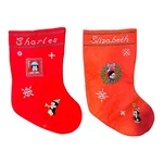 (2) Christmas Stockings Chilly Willy Penguin Cross Stitch Elizabeth Charles Vtg. Fixed Price $30.63.