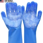 Yintoper Pet Grooming Gloves, Dog Washing Gloves With 13.4*6.3 In, Blue. Fixed Price $12.35.