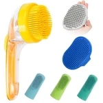 6 Pcs Pet Grooming Bath Massage Brush Soap Dispenser Silicone Bristle Shower. Fixed Price $20.05.