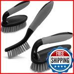 Scrub Brush Set Of 3 - Ergonomic Handle & Durable Bristles Grout/tile/shower/k. Fixed Price $24.67.