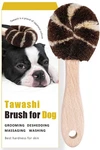 Dog Grooming Massage Tawashi Brush With Wood Handle Less Static Natural Palm .... Fixed Price $49.56.