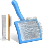 Blue Slicker Brush For Medium To Large Pets - Long Pin Grooming Tool Removes .... Fixed Price $30.99.