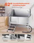 62" Stainless Dog Washing Station Grooming Tub W/ Stairs (left Door). Fixed Price $1392.99.