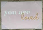 Stupell You Are Loved Pink, White, Gold Wall Plaque Art, 10 X 15, Wood, New. Fixed Price $24.00.