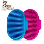 Aoche Dog Bath Brush Pet Comb Soothing Massage Rubber Blue+rose. Fixed Price $6.61.