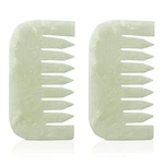 2 Pieces Jade Combs Massage Stone Hair Comb, Guasha Scraping Scalp Comb (square). Fixed Price $13.49.