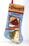 Handsewn & Quilted Chilly Morning Red Barn Snowman Christmas Stocking. Fixed Price $5.99.