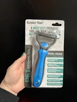 Maxpower Planet Pet Grooming Dual Head Rake - 6 Rounded Teeth Small, Blue. Fixed Price $13.90.