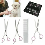 7" Professional Pet Dog Grooming Scissors Set Straight Curved Thinning Shear Kit. Fixed Price $16.93.