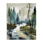 Stupell Industries Watercolor Creek Landscape Canvas Wall Art By Ray Powers. Fixed Price $51.17.