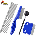 4 Pack Flea Lice Comb, 2-in-1 Stainless Steel Dog Cat Grooming Combs With Rounde. Fixed Price $14.63.