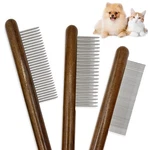 Zkkzoma 3 Pack Solid Wood Cat Combs, Stainless Steel Teeth For Mix-3pcs. Fixed Price $10.52.