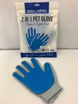 Pet Grooming Glove - Gentle 1 (blue) Double Sided (delomo). Fixed Price $9.99.