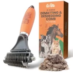 Gopets 2-in-1 Dematting Comb For Dogs, Pet Grooming Rake, Double-sided Dog Brush. Fixed Price $50.51.