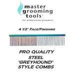 Master Grooming Tools Greyhound Style 4 1/2" Rainbow Face-finishing Comb Dog Cat. Fixed Price $9.89.