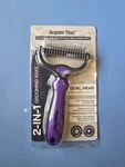 Maxpower Planet 2-in-1 Grooming Rake Dual Head 9 Rounded Teeth Purple. Fixed Price $14.97.