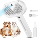 Fourseas Steam Brush For Shedding Long & Short Fur, Self-cleaning Comb White. Fixed Price $19.46.