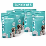 Pet Grooming Glove Wipes Set Of 5 Gentle Cleaning For Dogs & Cats, Unscented. Fixed Price $32.50.