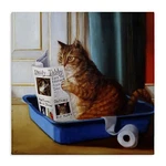 Stupell Industries Litter Box Reading Funny Cat Pet Painting Canvas Wall Art,.... Fixed Price $93.99.