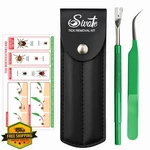 Sivote Tick Remover Kit Stainless Steel Tweezers Leather Case Card. Fixed Price $20.00.