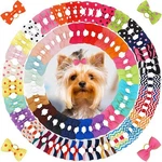 Yxiang 100pcs/50pairs Dog Bows Polka Dot Pet Hair With Rubber Bands Puppy P. Fixed Price $14.20.