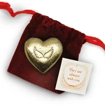 Gold Heart With Angel Wings, Pocket Love Token Keepsake -family Friend Loss D.... Fixed Price $22.29.