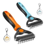 Peteola - Pet Grooming Brush 2 Sided Undercoat Rake For Cats & Dogs New. Fixed Price $12.50.